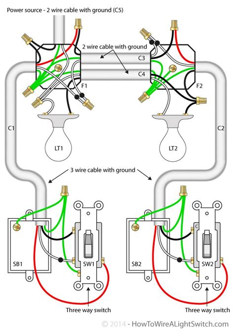 diagram for a threelight swithes in same electrical box|wiring 3 way switches.